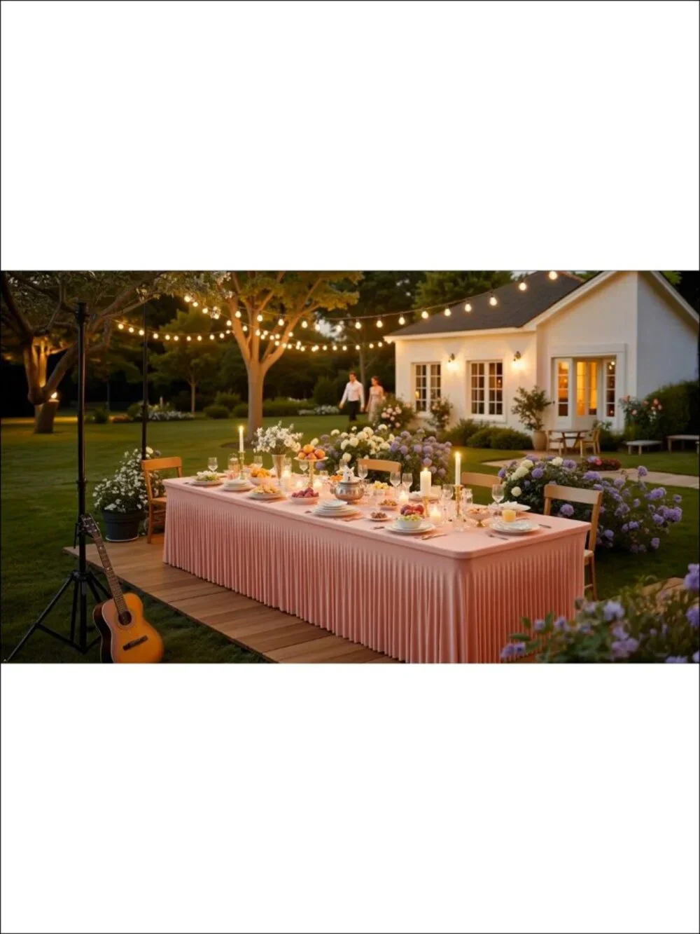 Spandex Tablecloth 6 Ft Rectangle Stretch Fitted Cover Skirt